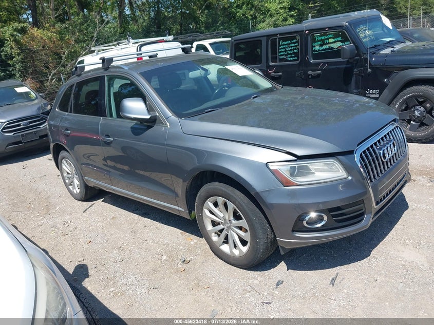 2013 Audi Q5 VIN WA1LFAFP0DA041664 IAAI salvage auction — NORMAL WEAR, Clear (Indiana), sold $1,100 on 2026-07-29 (photo 1)