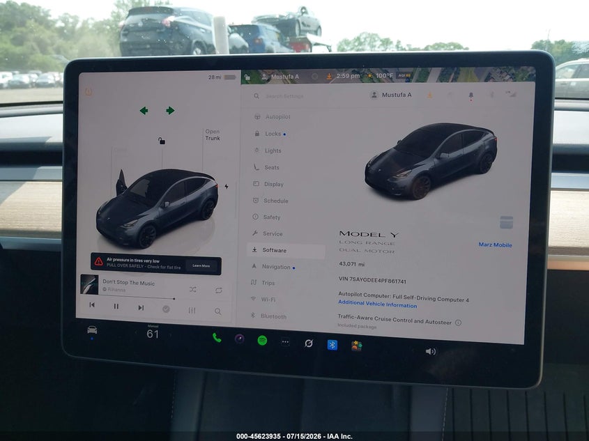 2023 Tesla Model y VIN 7SAYGDEE4PF861741 IAAI salvage auction — SIDE, Salvage (Idaho), sold $10,200 on 2026-08-02 (photo 7)