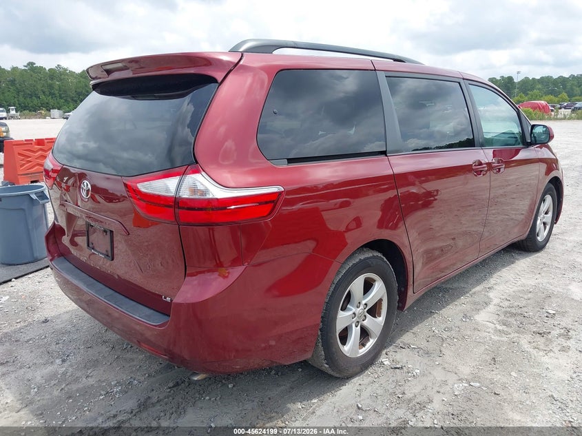 2016 Toyota Sienna VIN 5TDKK3DC7GS693391 IAAI salvage auction — NORMAL WEAR, Salvage Title, sold $400 on 2026-07-28 (photo 4)