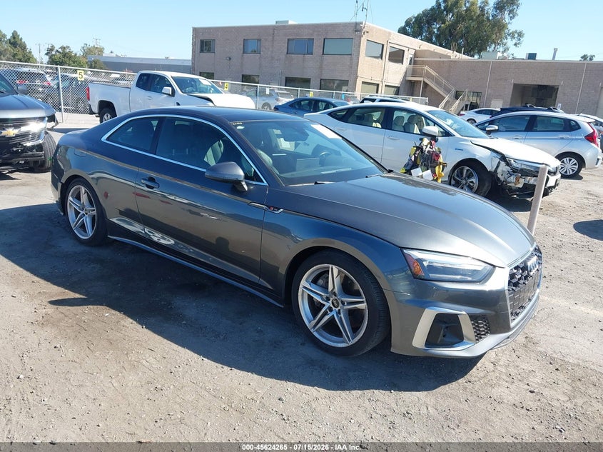 2022 Audi A5 VIN WAUSAAF54NA025304 IAAI salvage auction — REAR END, Salvage Title, sold $7,700 on 2026-08-19 (photo 1)