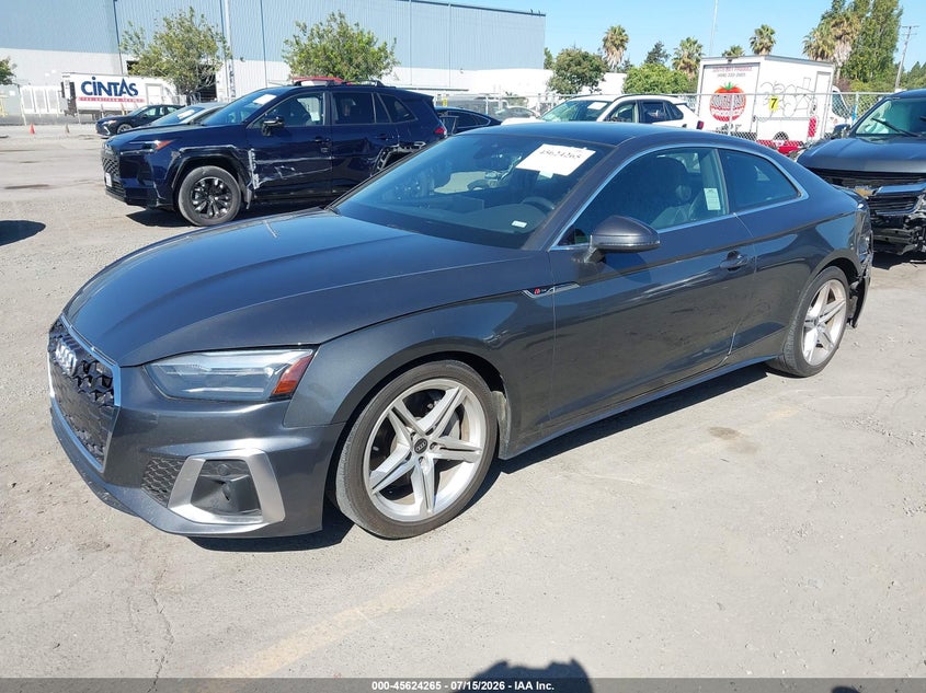 2022 Audi A5 VIN WAUSAAF54NA025304 IAAI salvage auction — REAR END, Salvage Title, sold $7,700 on 2026-08-19 (photo 2)