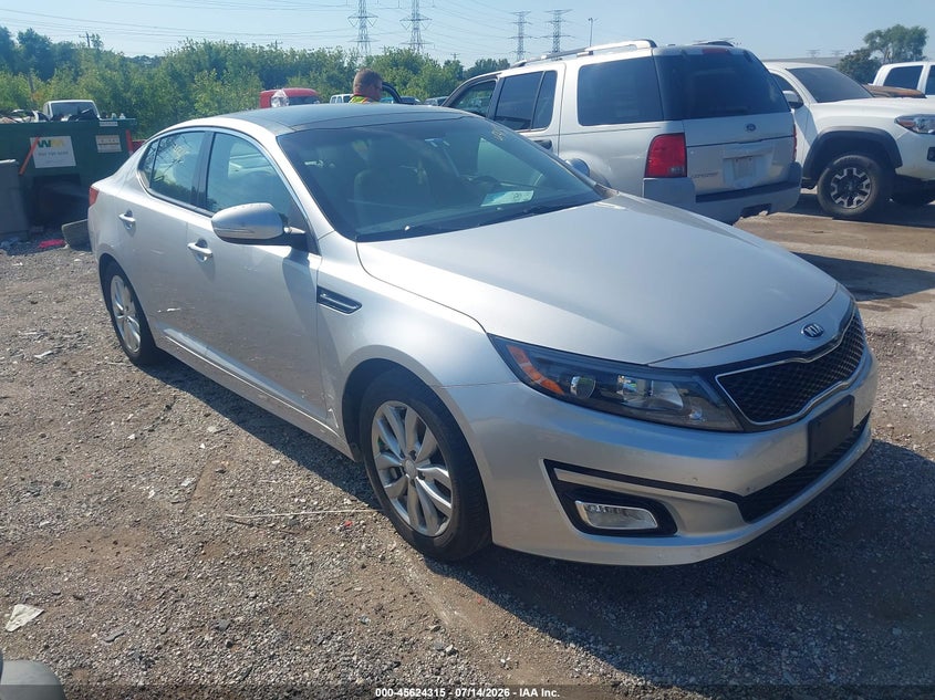 2014 Kia Optima VIN 5XXGN4A72EG298236 IAAI salvage auction — NORMAL WEAR, Clear (Illinois), sold $775 on 2026-07-27 (photo 1)