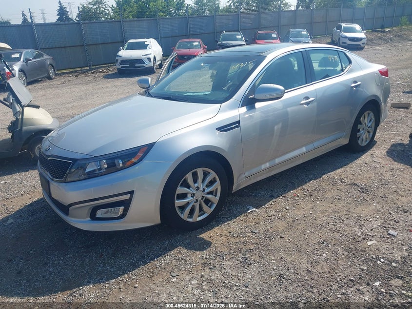 2014 Kia Optima VIN 5XXGN4A72EG298236 IAAI salvage auction — NORMAL WEAR, Clear (Illinois), sold $775 on 2026-07-27 (photo 2)