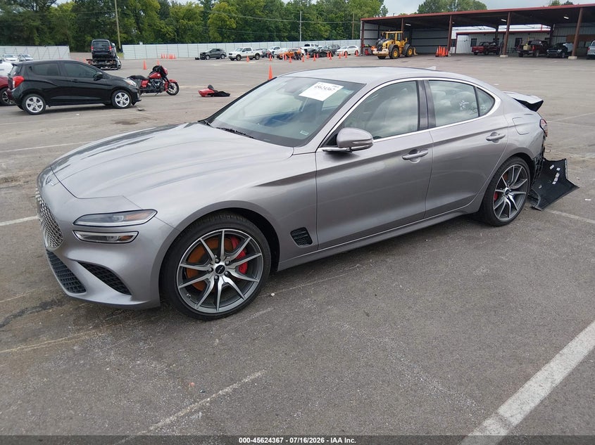 2025 Genesis G70 VIN KMTG34SC9SU155311 IAAI salvage auction — REAR END, Wait Title, sold $7,475 on 2026-08-25 (photo 2)