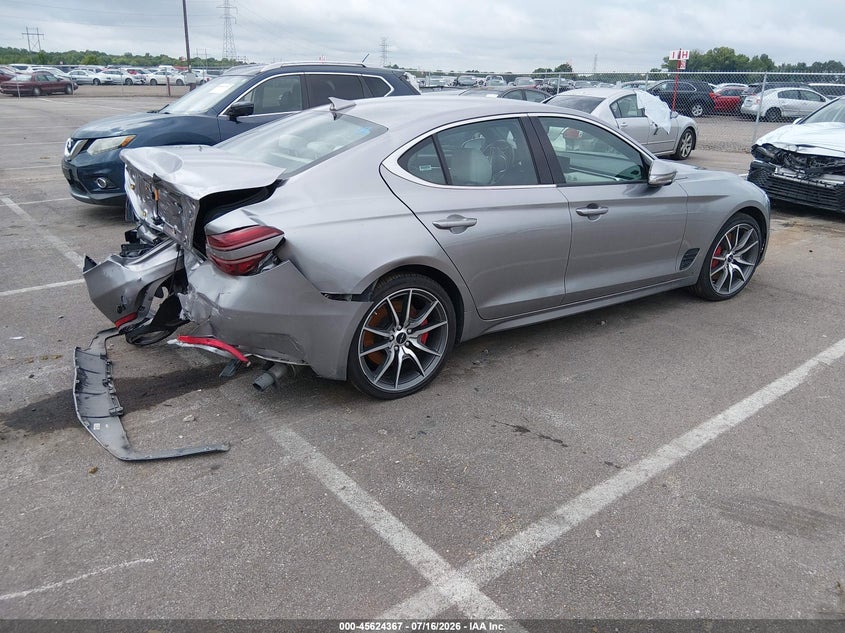 2025 Genesis G70 VIN KMTG34SC9SU155311 IAAI salvage auction — REAR END, Wait Title, sold $7,475 on 2026-08-25 (photo 4)