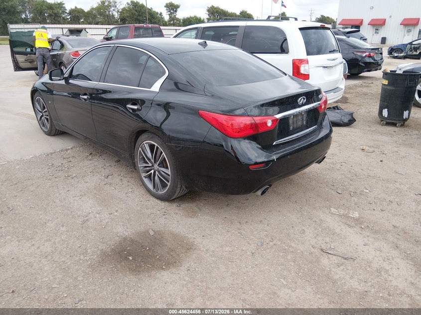 2014 Infiniti Q50 VIN JN1BV7AP9EM671930 IAAI salvage auction — LEFT FRONT, Original (Texas), sold $1,175 on 2026-07-28 (photo 3)