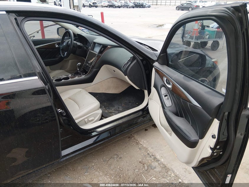 2014 Infiniti Q50 VIN JN1BV7AP9EM671930 IAAI salvage auction — LEFT FRONT, Original (Texas), sold $1,175 on 2026-07-28 (photo 5)