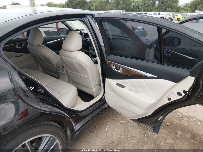 2014 Infiniti Q50 VIN JN1BV7AP9EM671930 IAAI salvage auction — LEFT FRONT, Original (Texas), sold $1,175 on 2026-07-28 (photo 8)