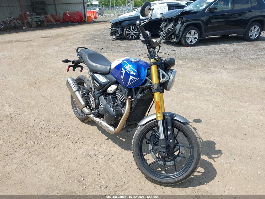 2024 Triumph motorcycle Speed VIN SMTT127Y1RNA15693 IAAI salvage auction — SIDE, Wait Title, sold $400 on 2026-09-05 (photo 1)