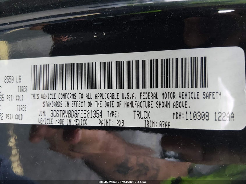 2015 Ram Promaster city VIN 3C6TRVBD8FE501354 IAAI salvage auction — FRONT END, Clear (South Carolina), sold $5,000 on 2026-08-02 (photo 9)
