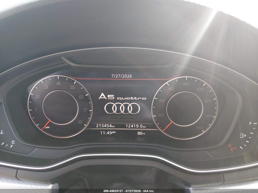 2018 Audi A5 VIN WAUPNAF58JA057824 IAAI salvage auction — RIGHT FRONT, Salvage (Connecticut), sold $1,000 on 2026-08-22 (photo 7)