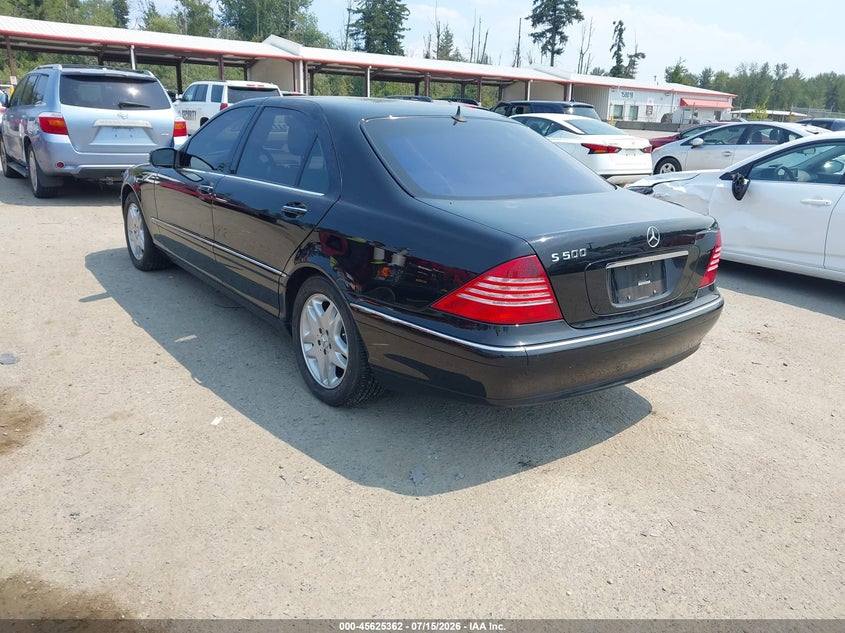 2003 Mercedes-benz S class VIN WDBNG75J03A329001 IAAI salvage auction — LEFT REAR, Clear (Washington), sold $2,800 on 2026-07-22 (photo 3)
