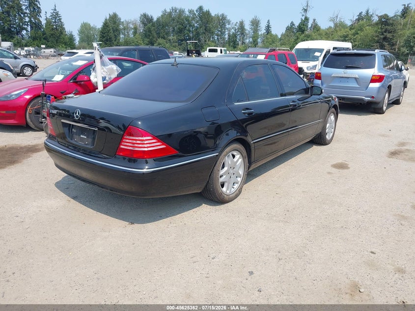 2003 Mercedes-benz S class VIN WDBNG75J03A329001 IAAI salvage auction — LEFT REAR, Clear (Washington), sold $2,800 on 2026-07-22 (photo 4)