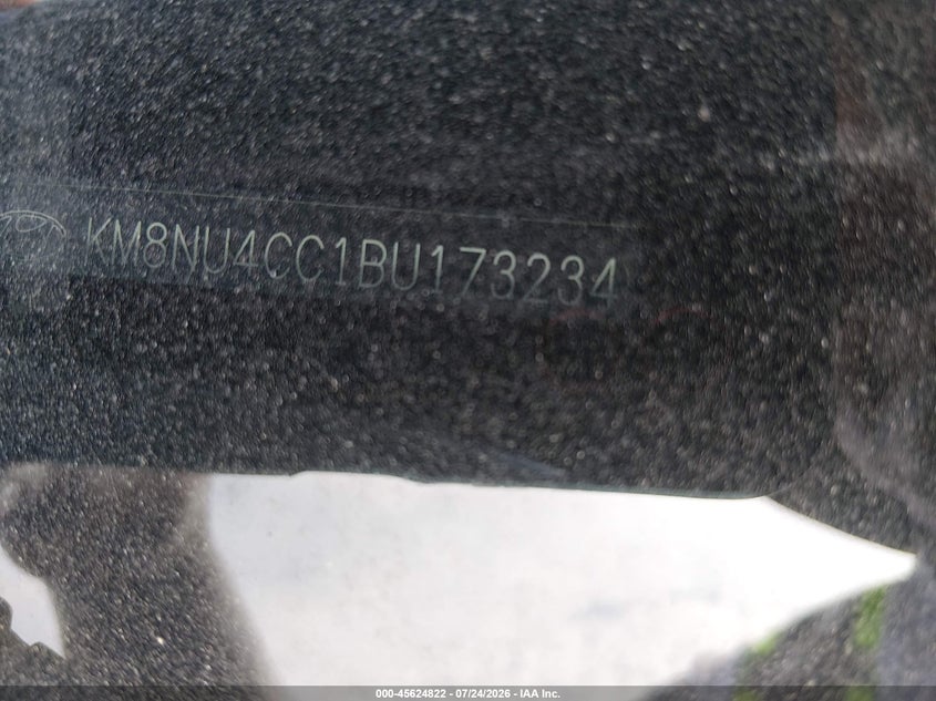 2011 Hyundai Veracruz VIN KM8NU4CC1BU173234 IAAI salvage auction — NORMAL WEAR, Nrc Lienholder Repossession Paperwork (Georgia), sold $25 on 2026-07-31 (photo 9)