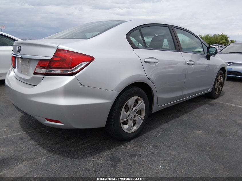 2014 Honda Civic VIN 19XFB2E54EE055537 IAAI salvage auction — NORMAL WEAR, Salvage Title, sold $1,550 on 2026-07-24 (photo 4)
