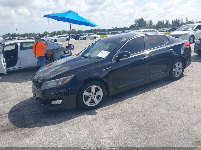 2015 Kia Optima VIN 5XXGM4A75FG457206 IAAI salvage auction — RIGHT FRONT, Salvage Title, sold $25 on 2026-07-30 (photo 2)