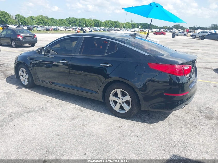 2015 Kia Optima VIN 5XXGM4A75FG457206 IAAI salvage auction — RIGHT FRONT, Salvage Title, sold $25 on 2026-07-30 (photo 3)