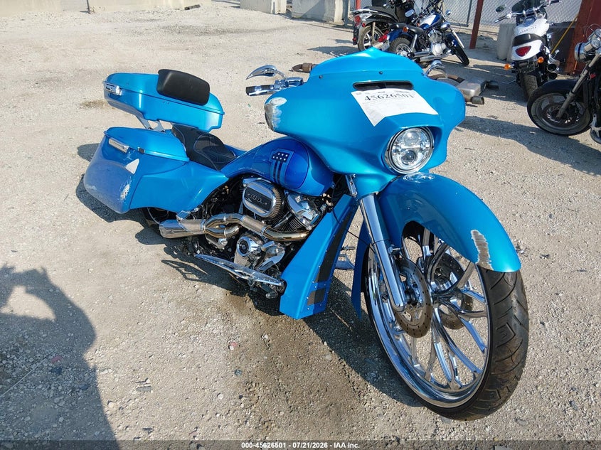 2021 Harley-davidson Street glide VIN 1HD1KRP17MB607393 IAAI salvage auction — FRONT END, Salvage (Illinois), sold $12,000 on 2026-09-08 (photo 1)