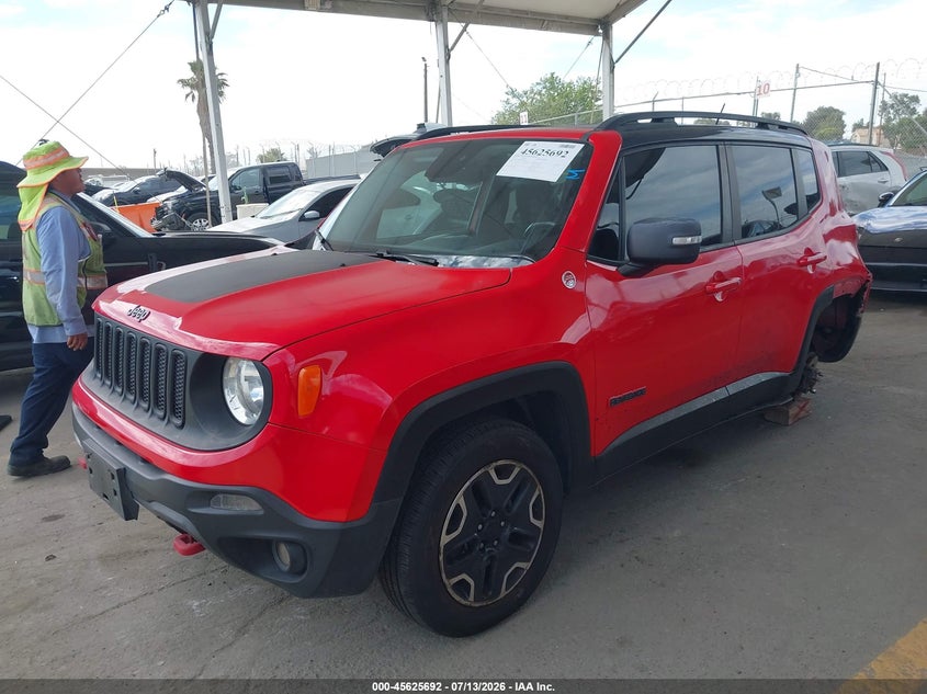 2017 Jeep Renegade VIN ZACCJBCB8HPF94619 IAAI salvage auction — REAR END, Salvage Title, sold $2,750 on 2026-07-26 (photo 2)
