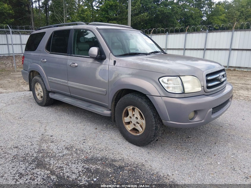 2001 Toyota Sequoia VIN 5TDZT38A41S018156 IAAI salvage auction — NORMAL WEAR, Clear, sold $850 on 2026-07-30 (photo 1)
