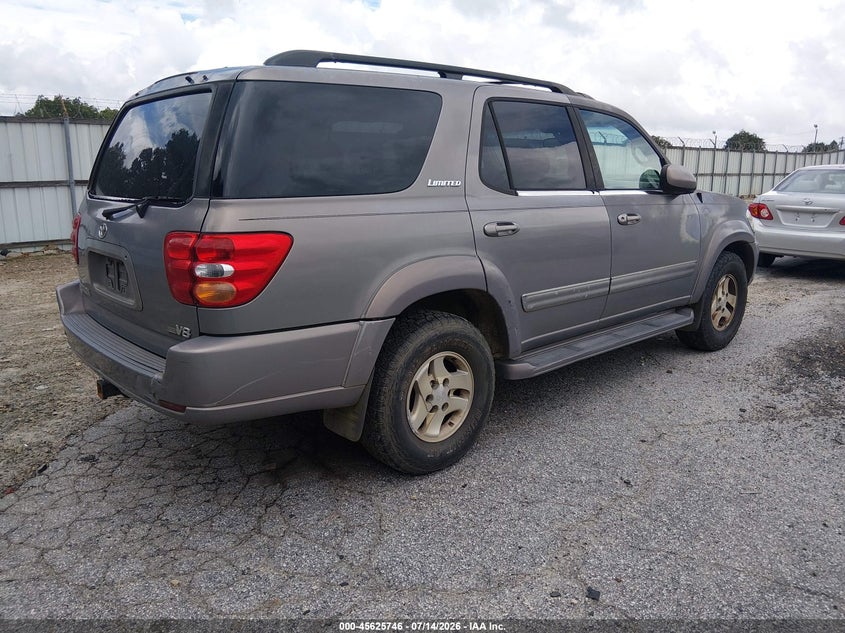 2001 Toyota Sequoia VIN 5TDZT38A41S018156 IAAI salvage auction — NORMAL WEAR, Clear, sold $850 on 2026-07-30 (photo 4)
