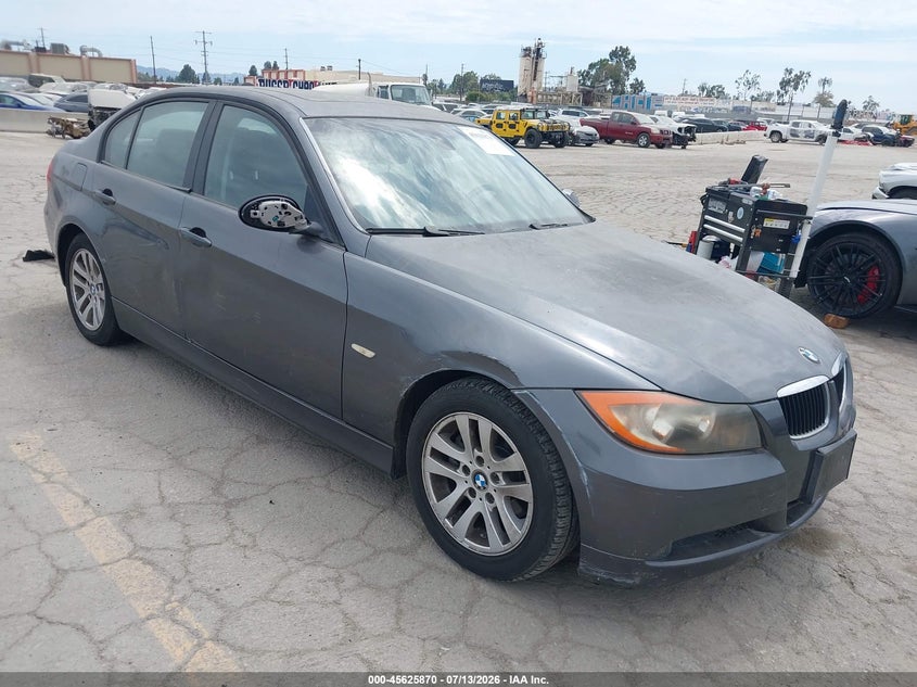 2007 BMW 3 series VIN WBAVC53567FZ78041 IAAI salvage auction — WATER/FLOOD, Salvage (California), sold $625 on 2026-07-31 (photo 1)