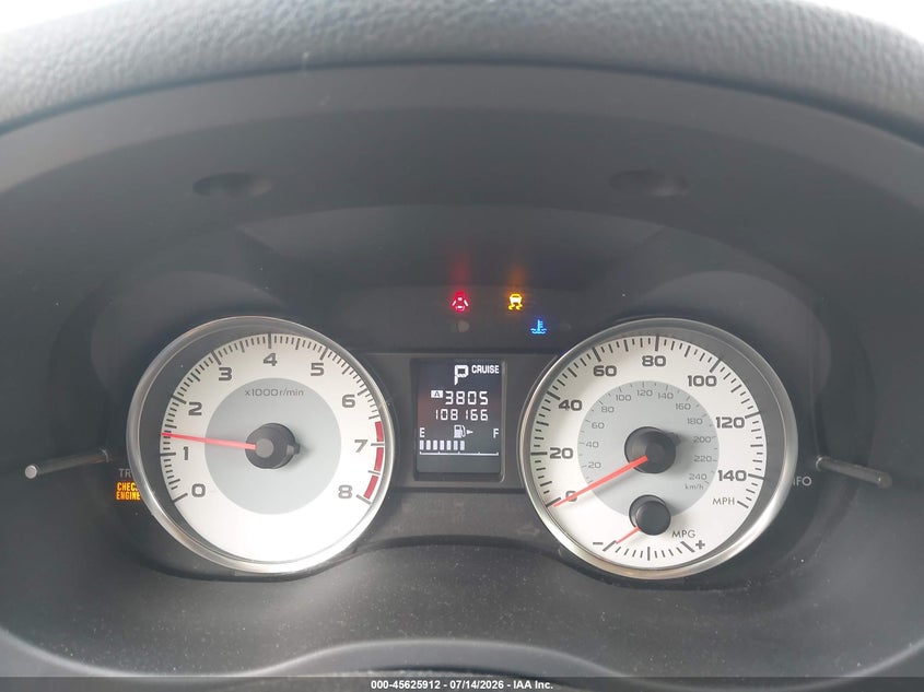 2012 Subaru Impreza VIN JF1GPAU65CH215142 IAAI salvage auction — NORMAL WEAR, Salvage Title, sold $1,225 on 2026-07-17 (photo 7)