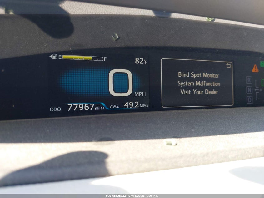 2017 Toyota Prius VIN JTDKARFU4H3542670 IAAI salvage auction — SIDE, Salvage (North Carolina), sold $4,350 on 2026-08-02 (photo 7)