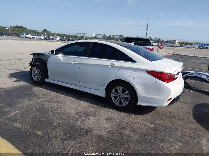 2014 Hyundai Sonata VIN 5NPEB4AC1EH885528 IAAI salvage auction — LEFT FRONT, Rebuildable (Florida), sold $525 on 2026-08-01 (photo 3)