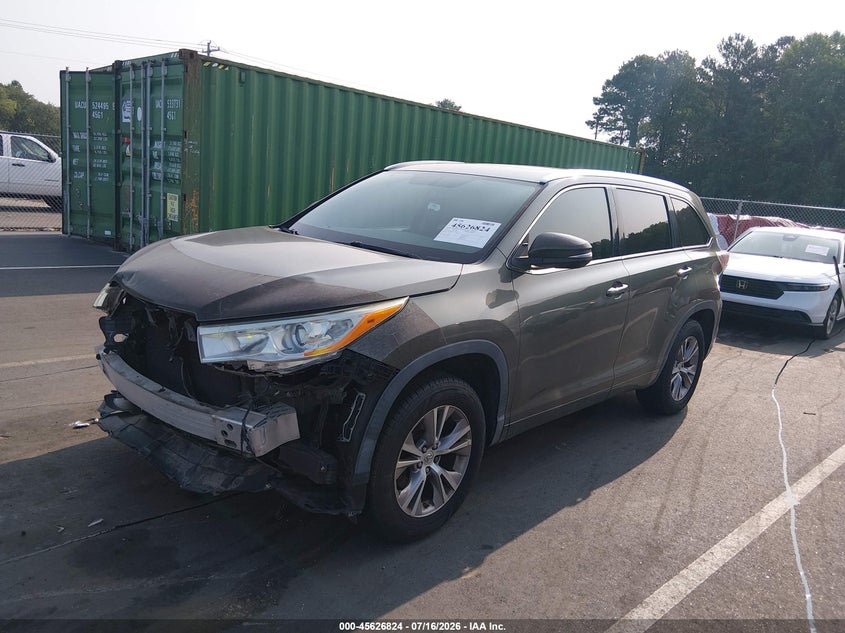 2014 Toyota Highlander VIN 5TDKKRFH2ES018475 IAAI salvage auction — FRONT END, Salvage Title, sold $4,500 on 2026-07-30 (photo 2)