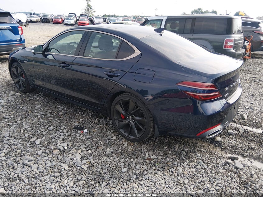 2022 Genesis G70 VIN KMTG54TE2NU083477 IAAI salvage auction — RIGHT SIDE, Salvage (West Virginia), sold $11,300 on 2026-08-19 (photo 3)
