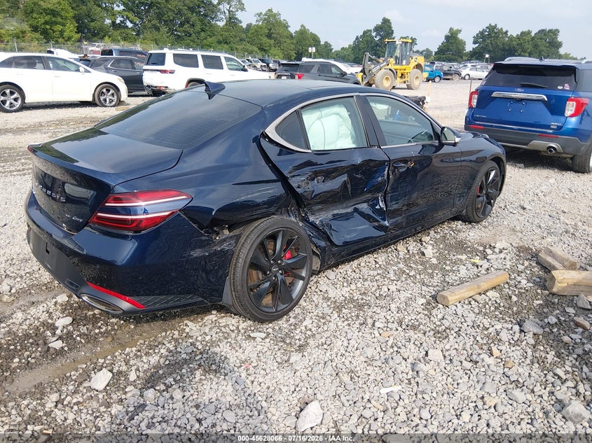 2022 Genesis G70 VIN KMTG54TE2NU083477 IAAI salvage auction — RIGHT SIDE, Salvage (West Virginia), sold $11,300 on 2026-08-19 (photo 4)