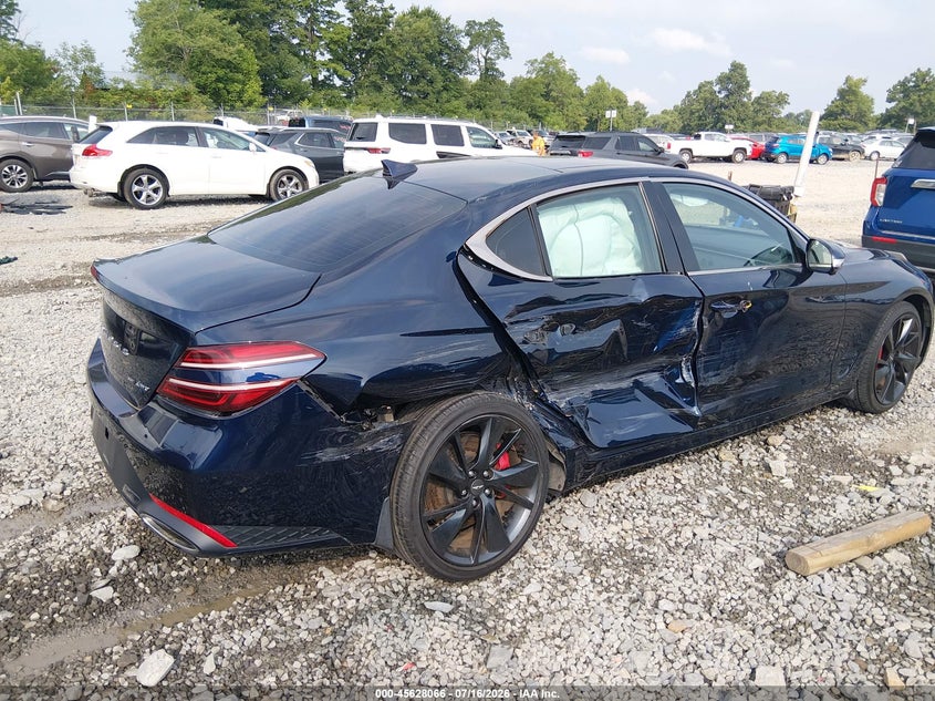 2022 Genesis G70 VIN KMTG54TE2NU083477 IAAI salvage auction — RIGHT SIDE, Salvage (West Virginia), sold $11,300 on 2026-08-19 (photo 6)
