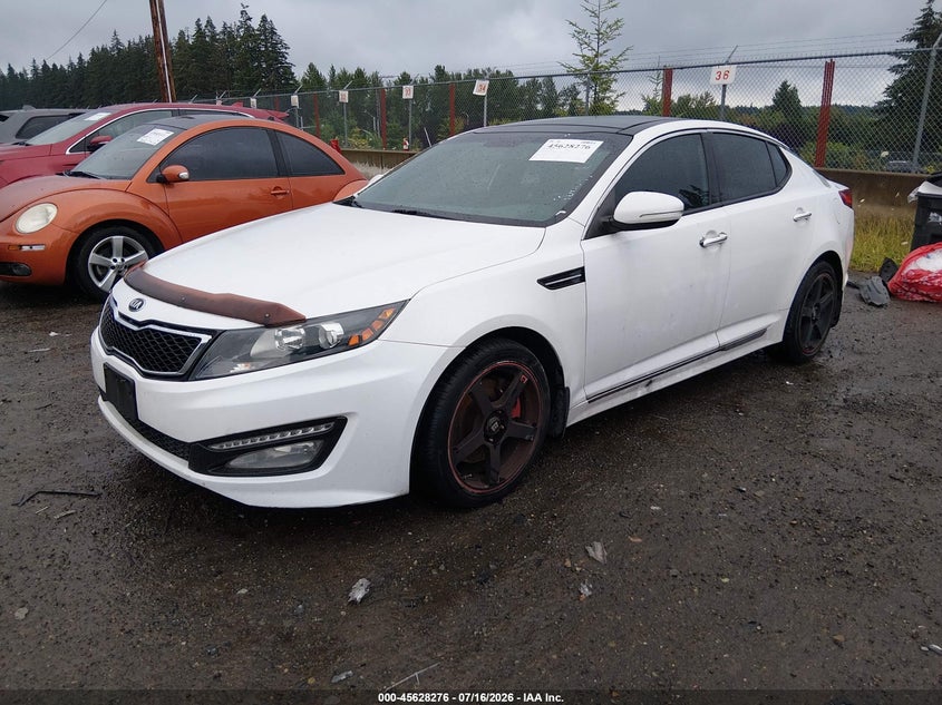 2013 Kia Optima VIN 5XXGR4A60DG234092 IAAI salvage auction — LEFT REAR, Clear (Washington), sold $375 on 2026-07-29 (photo 2)