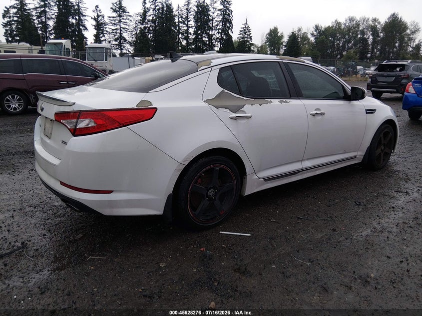 2013 Kia Optima VIN 5XXGR4A60DG234092 IAAI salvage auction — LEFT REAR, Clear (Washington), sold $375 on 2026-07-29 (photo 4)