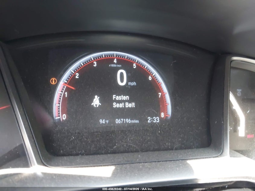 2019 Honda Civic VIN 2HGFC1E5XKH702824 IAAI salvage auction — FRONT END, Salvage Title, sold $5,300 on 2026-07-25 (photo 7)