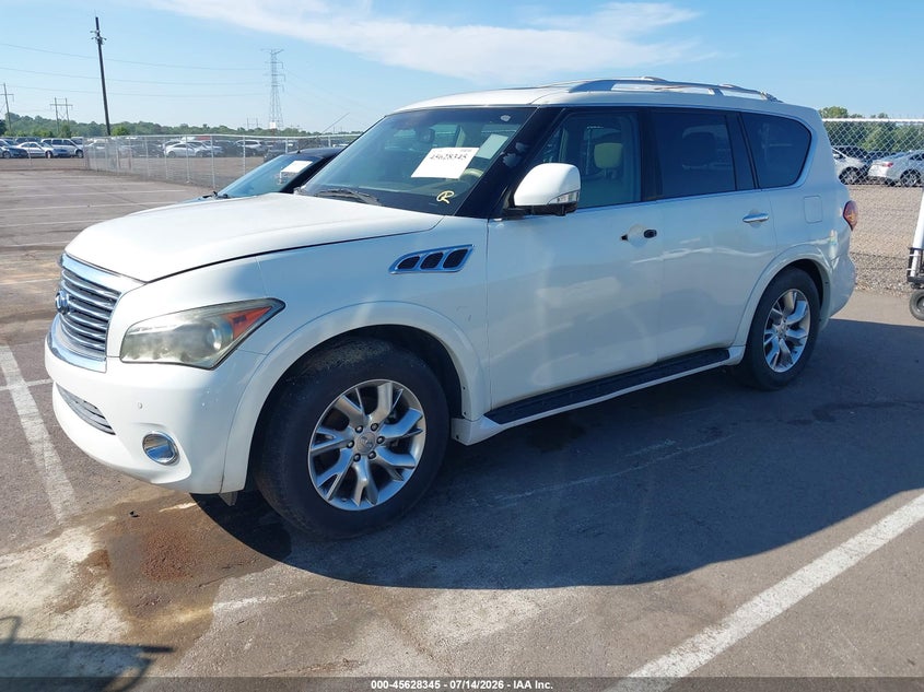 2012 Infiniti Qx56 VIN JN8AZ2NF3C9517476 IAAI salvage auction — ROOF, Clear (Mississippi), sold $1,025 on 2026-07-28 (photo 2)