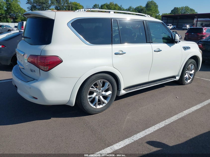 2012 Infiniti Qx56 VIN JN8AZ2NF3C9517476 IAAI salvage auction — ROOF, Clear (Mississippi), sold $1,025 on 2026-07-28 (photo 4)