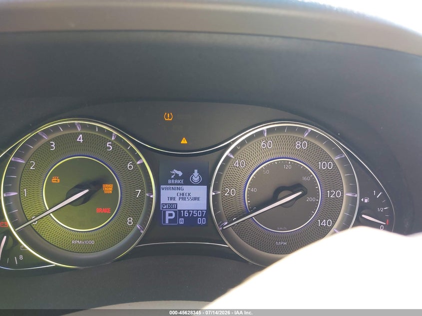 2012 Infiniti Qx56 VIN JN8AZ2NF3C9517476 IAAI salvage auction — ROOF, Clear (Mississippi), sold $1,025 on 2026-07-28 (photo 7)