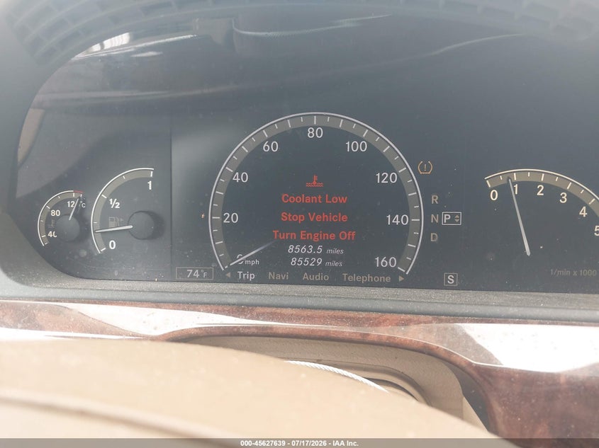 2008 Mercedes-benz S-klasse VIN WDDNG86X38A177769 IAAI salvage auction — FRONT END, Clear (Massachusetts), sold $1,300 on 2026-08-14 (photo 7)