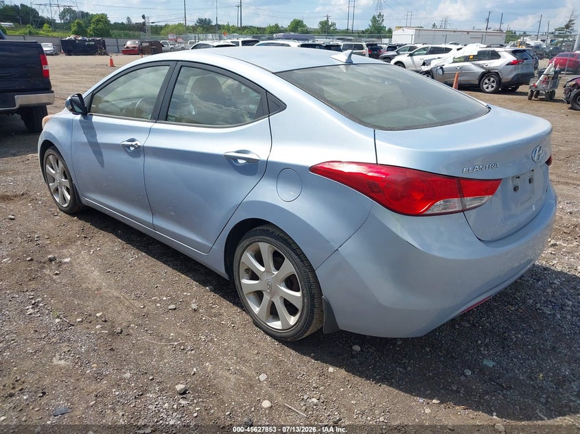 2012 Hyundai Elantra VIN KMHDH4AE4CU445605 IAAI salvage auction — NORMAL WEAR, Salvage Title, sold $450 on 2026-07-30 (photo 3)
