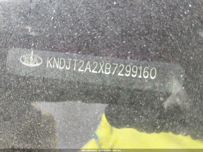 2011 Kia Soul VIN KNDJT2A2XB7299160 IAAI salvage auction — NORMAL WEAR, Original (Texas), sold $225 on 2026-07-29 (photo 9)