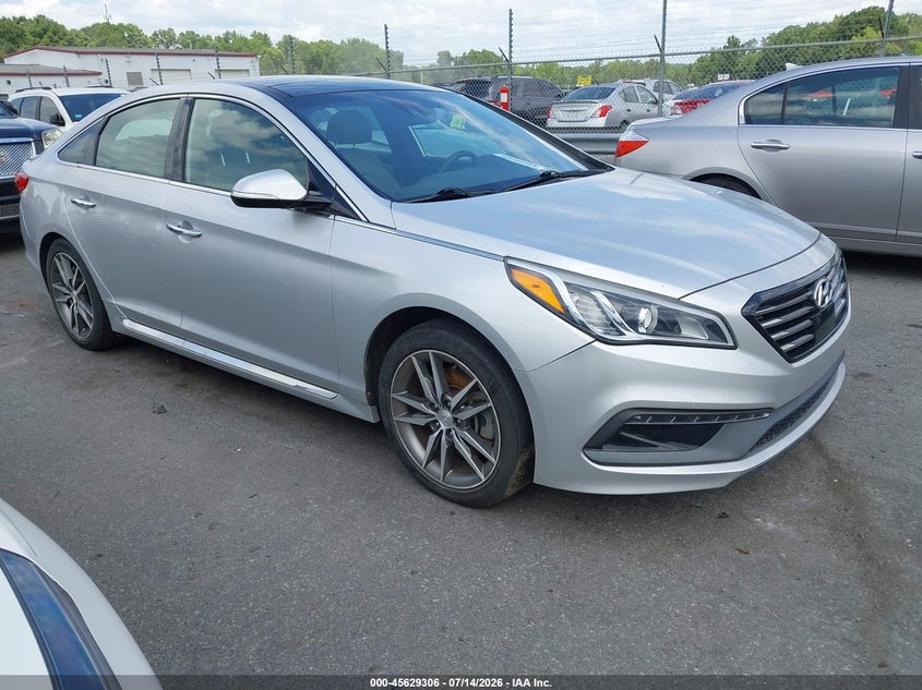 2015 Hyundai Sonata VIN 5NPE34AB5FH055799 IAAI salvage auction — NORMAL WEAR, Salvage Rebuilt (North Carolina), sold $2,300 on 2026-08-01 (photo 1)