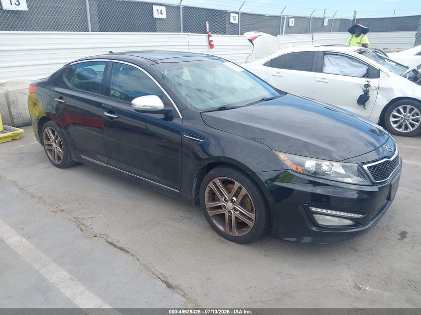 2013 Kia Optima VIN 5XXGR4A66DG205339 IAAI salvage auction — LEFT SIDE, Clear - Dealer Only (California), sold $300 on 2026-07-29 (photo 1)