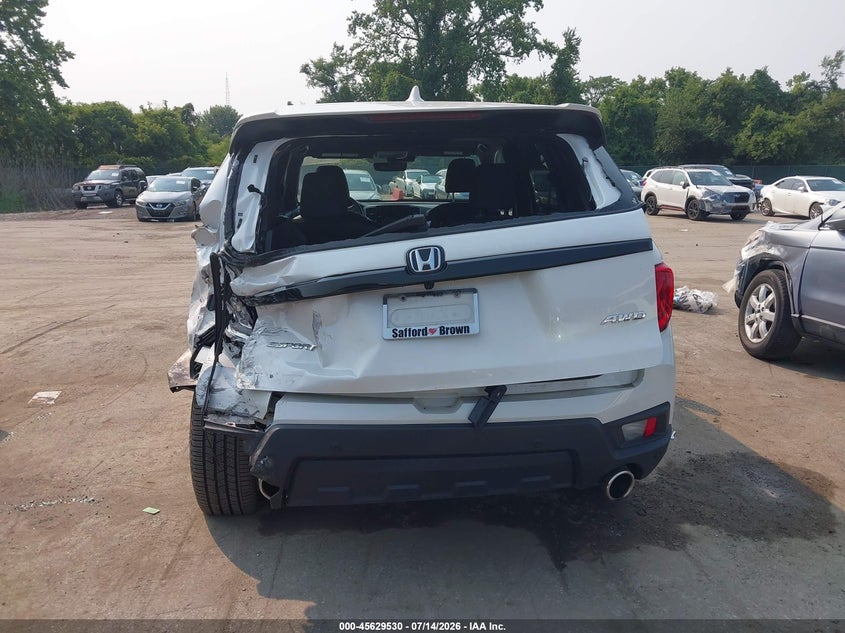 2025 Honda Passport VIN 5FNYF8H58SB017777 IAAI salvage auction — REAR END, Salvage Title, sold $8,500 on 2026-08-20 (photo 6)