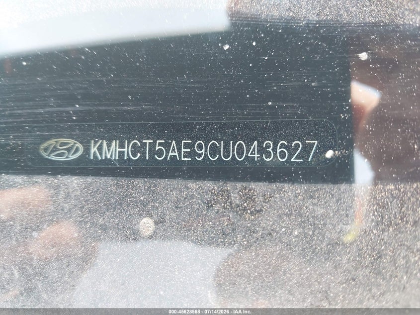 2012 Hyundai Accent VIN KMHCT5AE9CU043627 IAAI salvage auction — NORMAL WEAR, Clear (New York), sold $25 on 2026-07-28 (photo 9)