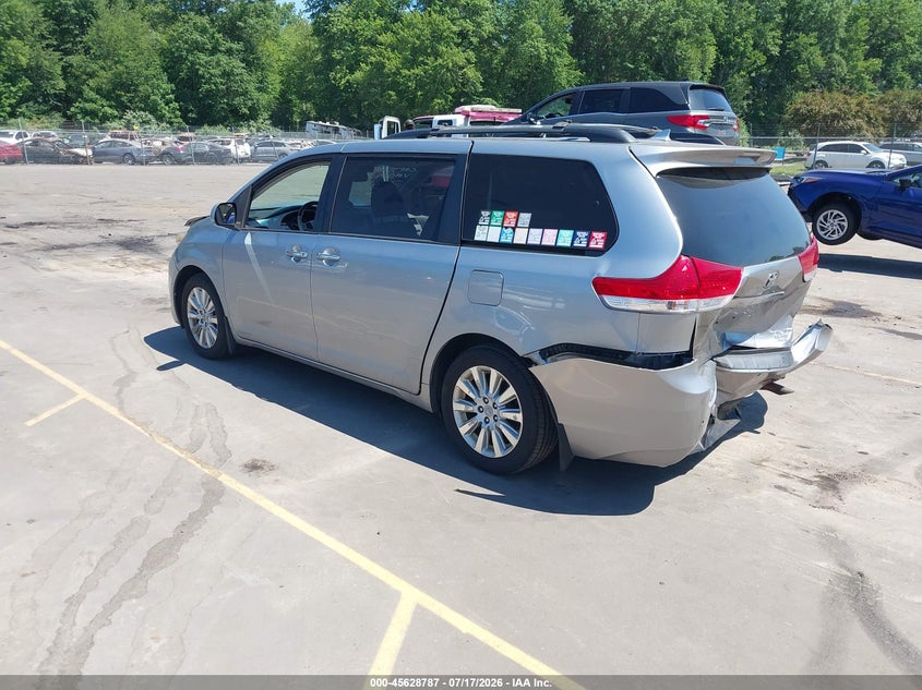 2011 Toyota Sienna VIN 5TDDK3DC0BS008634 IAAI salvage auction — FRONT & REAR, Clear (Massachusetts), sold $1,750 on 2026-07-30 (photo 3)