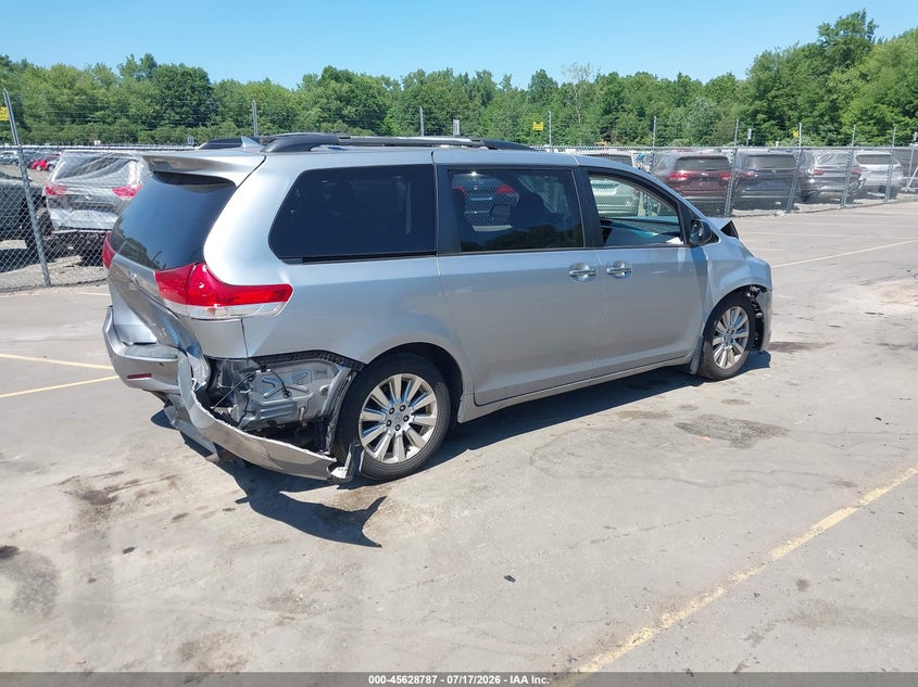 2011 Toyota Sienna VIN 5TDDK3DC0BS008634 IAAI salvage auction — FRONT & REAR, Clear (Massachusetts), sold $1,750 on 2026-07-30 (photo 4)