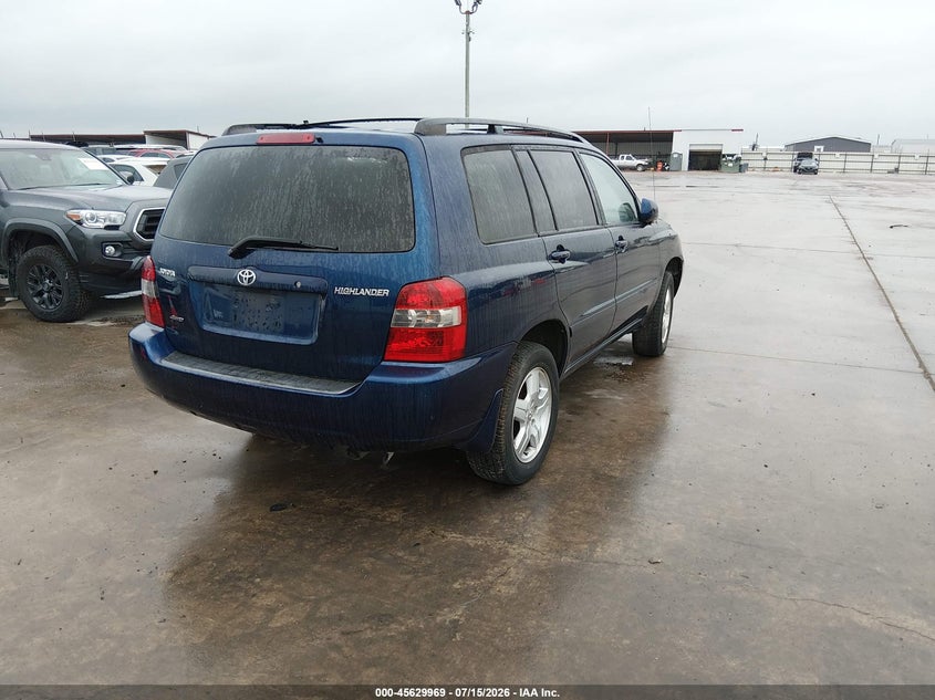 2006 Toyota Highlander VIN JTEHD21A760043572 IAAI salvage auction — NORMAL WEAR, Original (Texas), sold $575 on 2026-07-28 (photo 4)