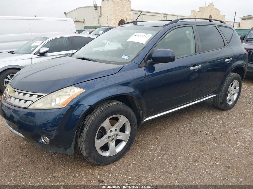 2007 Nissan Murano VIN JN8AZ08W27W634392 IAAI salvage auction — FRONT & REAR, Original (Texas), sold $350 on 2026-07-27 (photo 2)